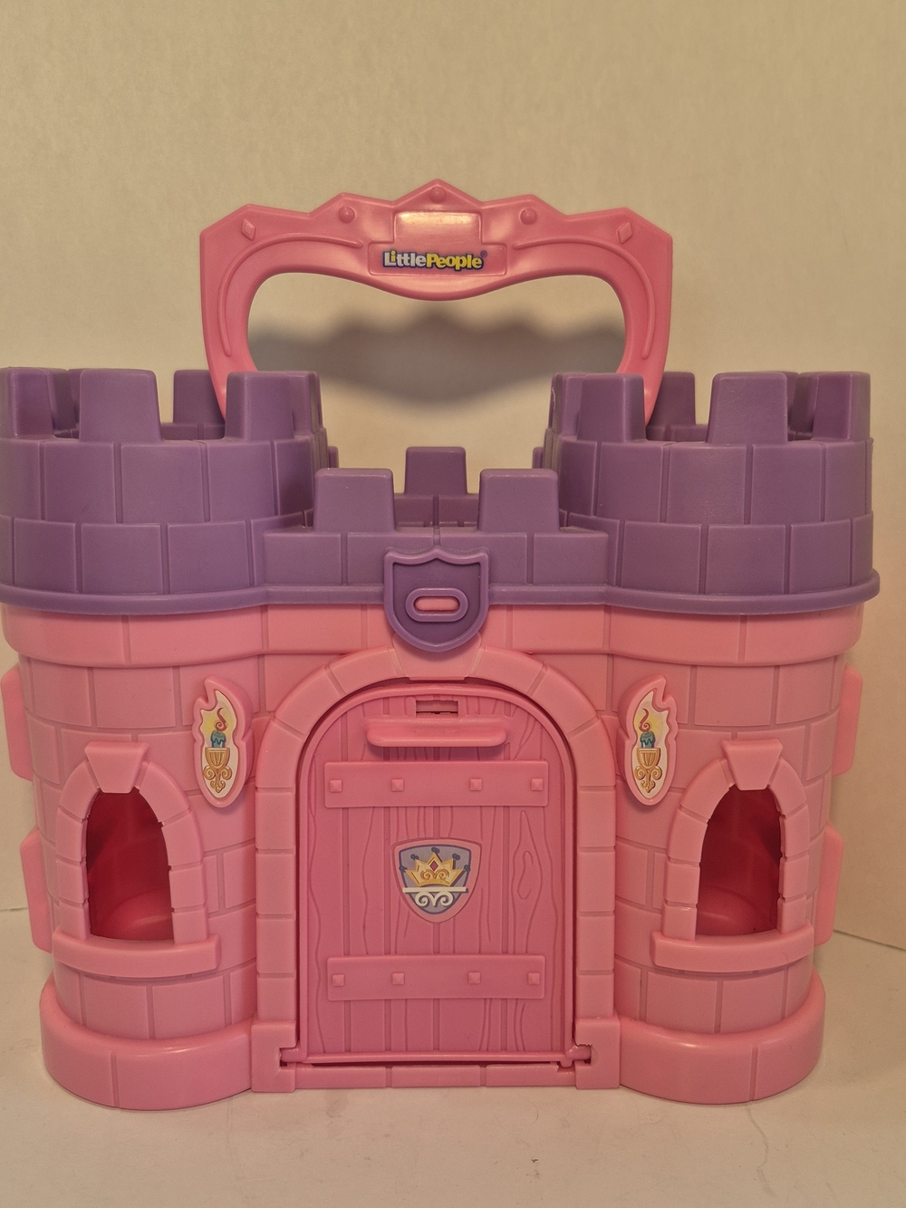 Fisher Price Little People Play N' Go Take Along Pink Castle Playset Vintage